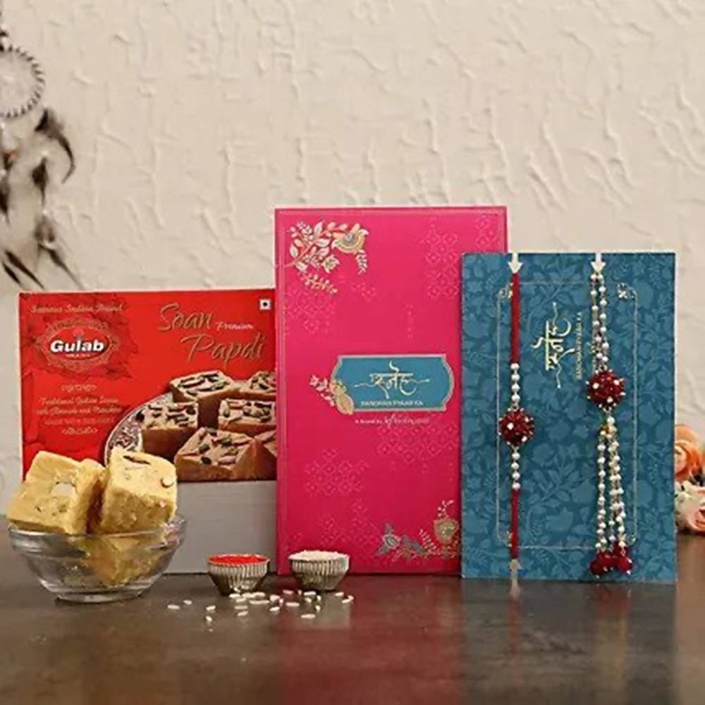 Special Bhiya Bhabhi Rakhi Set & Soan Papdi Box | Grocsy