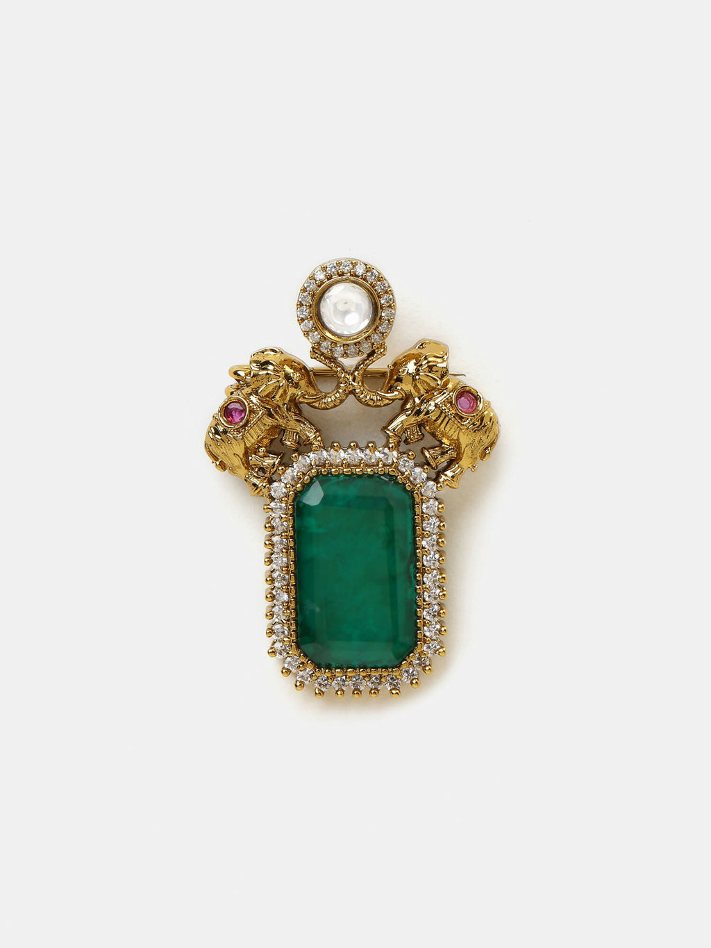 Ruby Raang Regal Green Brooch | Grocsy