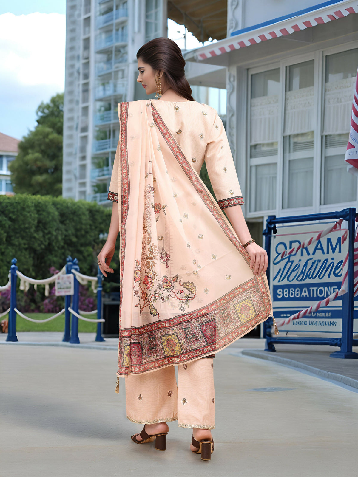 Joban Fashion Off White Position Digital Print With Position Foil Kurta Set | Grocsy