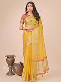 Shree Shyam Fashion Florance Yellow Organza Saree | Grocsy
