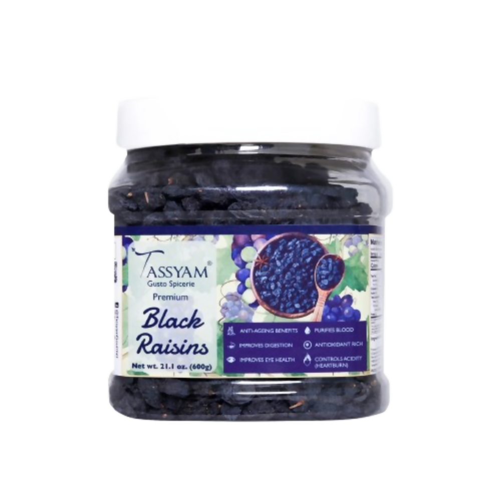 Tassyam Organics Seedless Black Raisins | Grocsy