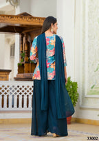 Designer Stylish Cream Dull satin Stitched Suit With Dupatta - Samya | Grocsy