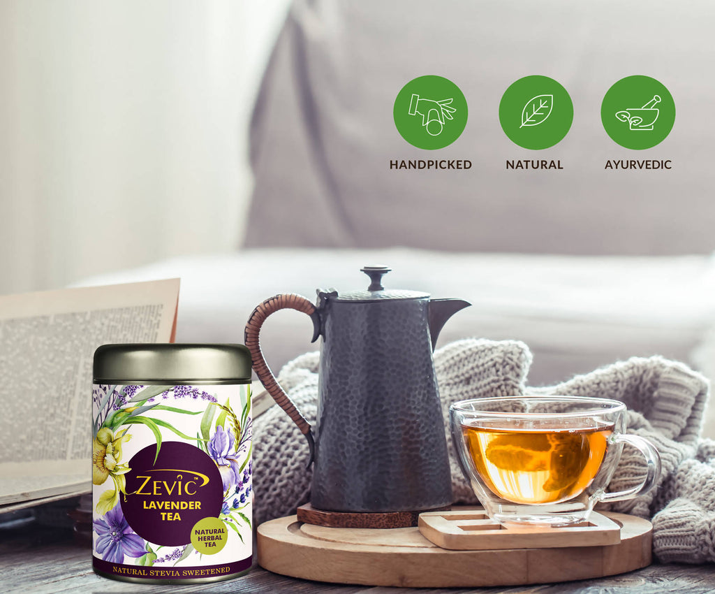 Zevic Premium Lavender Flowers Green Tea | Grocsy
