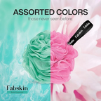 Fabskin Luxury Bathing Round Loofah - Aqua and Pink - 2 Pieces | Grocsy