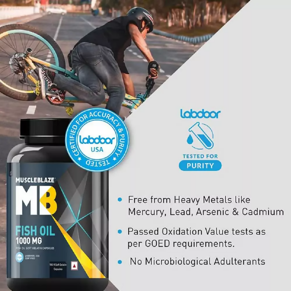 MuscleBlaze Fish Oil 1000 Mg Capsules | Grocsy