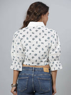 Juniper Women's White Printed Top | Grocsy