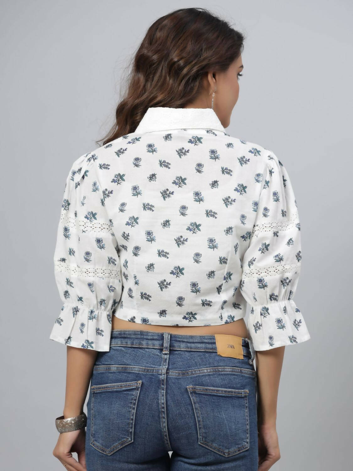 Juniper Women's White Printed Top | Grocsy