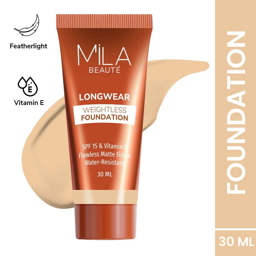 Mila Beaute Longwear Weightless Matte Finish Foundation with SPF 15 - Soft Beige | Grocsy