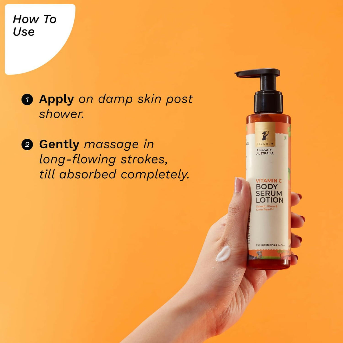 Pilgrim Australian Vitamin C Body Serum Lotion with Kakadu Plum & Lime Pearl, Fades Dark Spots & Evens Skin Tone For Brightening & Detan | Grocsy