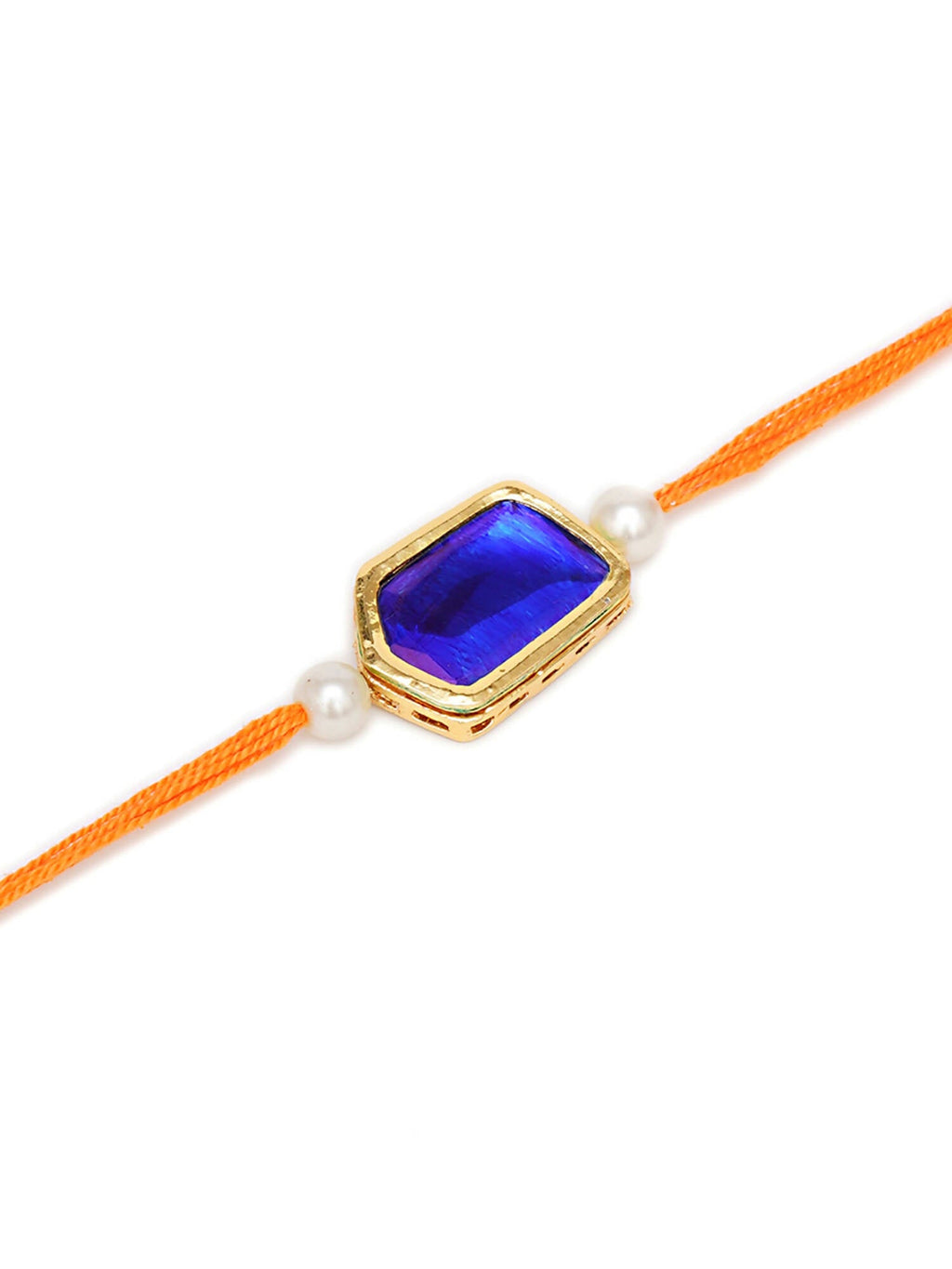 Designer kundan Rakhi - Ruby Raang | Grocsy