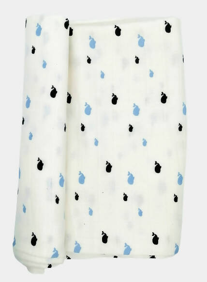 Kindermum Organic Cotton Muslin Swaddle Blanket 110 Cm X 110 Cm - Set Of 3 | Grocsy