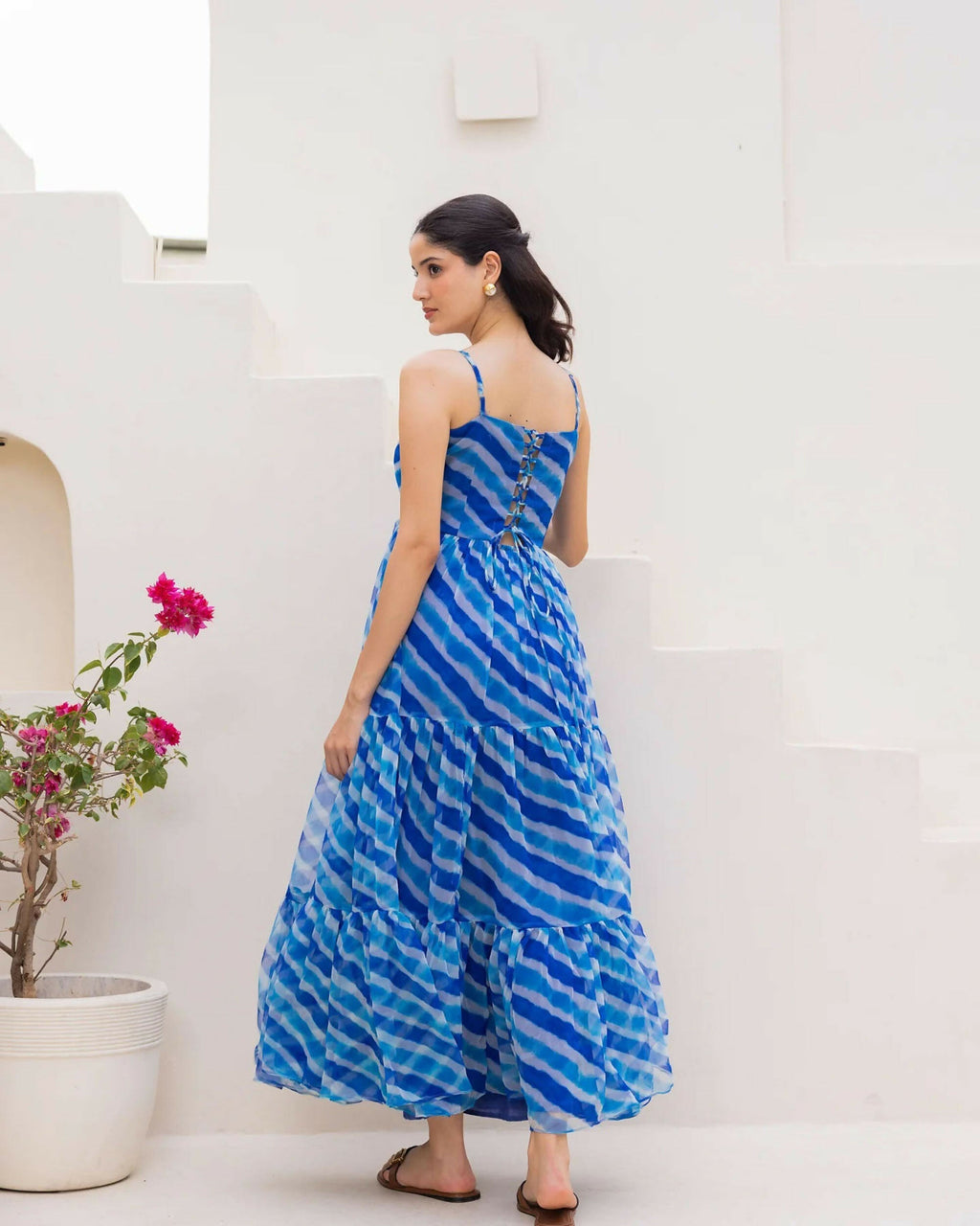 Aayaa Designer crape hand work Multi indo western - Blue | Grocsy