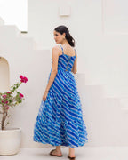 Aayaa Designer crape hand work Multi indo western - Blue | Grocsy