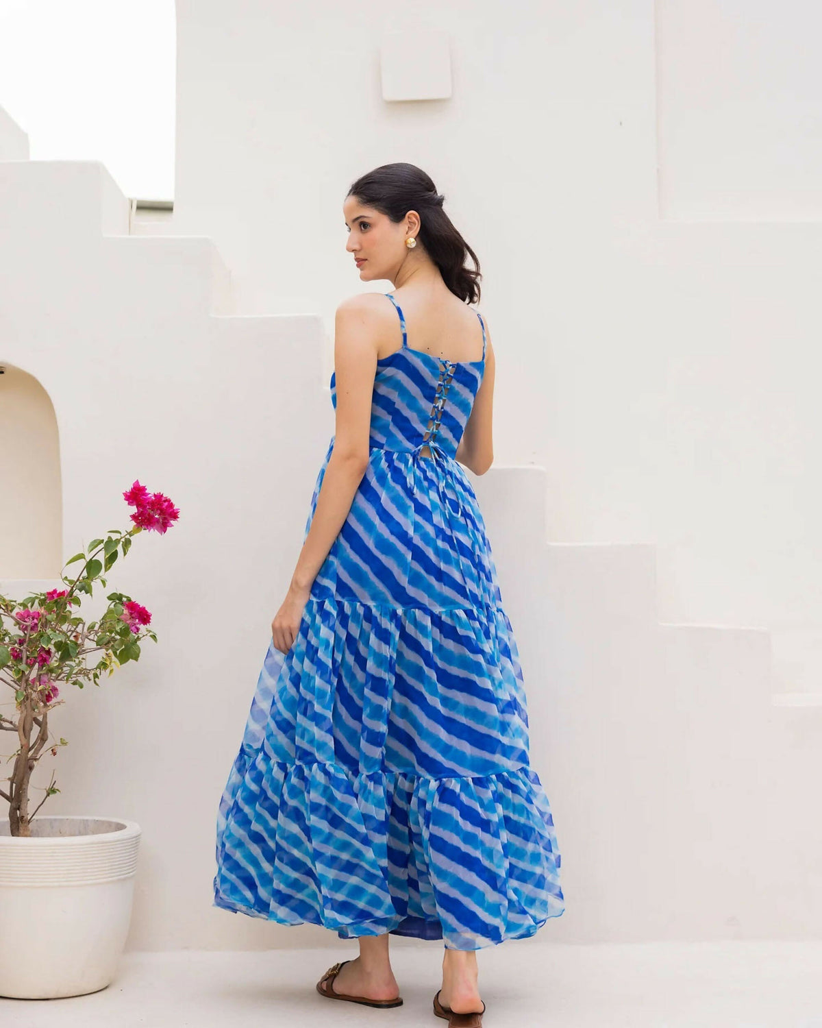 Aayaa Designer crape hand work Multi indo western - Blue | Grocsy