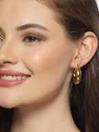 NVR Women Gold Circular Hoop Earrings | Grocsy