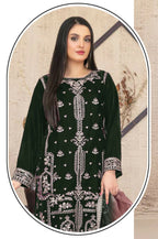 Anaita Green Velvet Suit with Embroidery Sequence Work | Grocsy