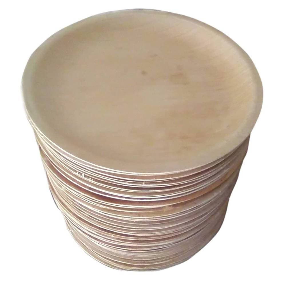 Eco Friendly Areca Leaf 8" Round Shallow Plate | Grocsy