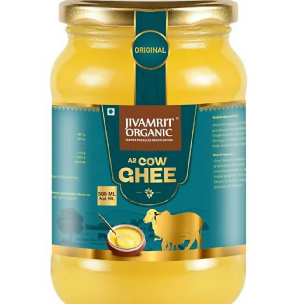 Jivamrit Organic A2 Cow Ghee Glass Bottle | Grocsy