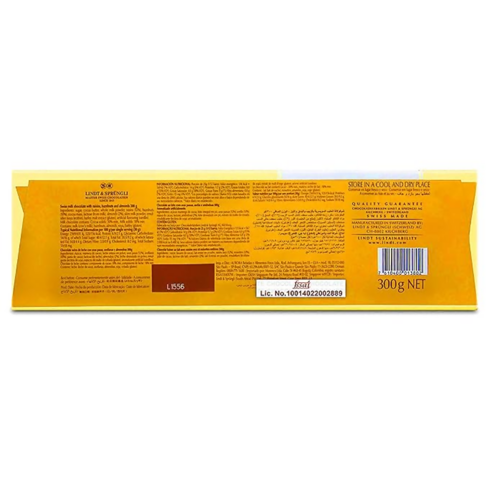 Lindt Gold Tab Milk Nut Chocolate, Raisin | Grocsy