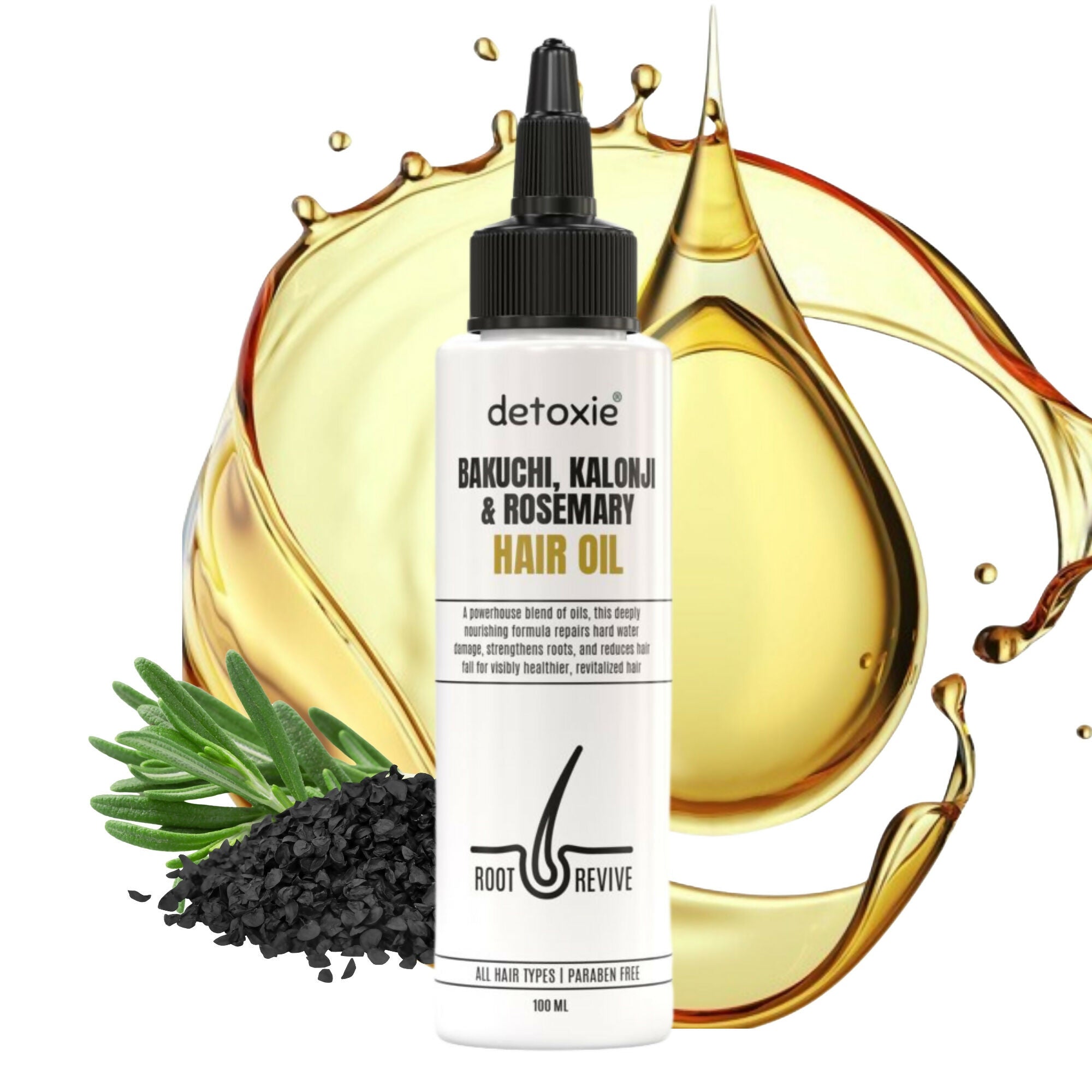 Detoxie Bakuchi Kalonji & Rosemary Hair Oil | Grocsy