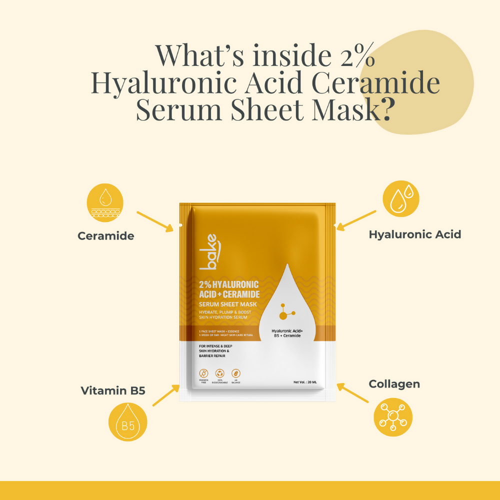 Bake 2% Hyaluronic Acid + Ceramide Serum Sheet Mask | Grocsy