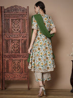 Myshka Women's Multi Anarkali Kurta & Palazzos With Dupatta | Grocsy