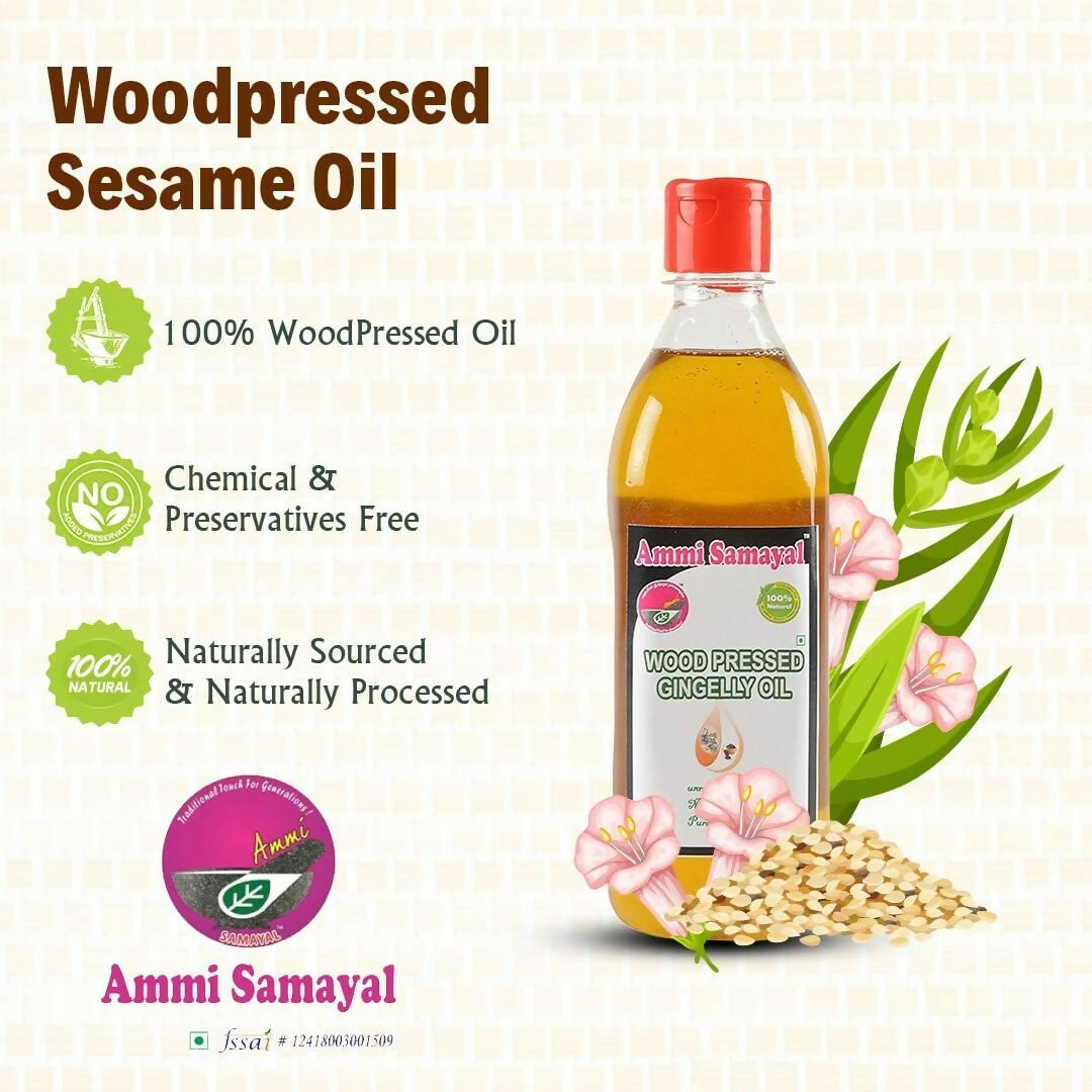 Ammi Samayal Wood Pressed Sesame Gingelly Oil for Cooking | Grocsy