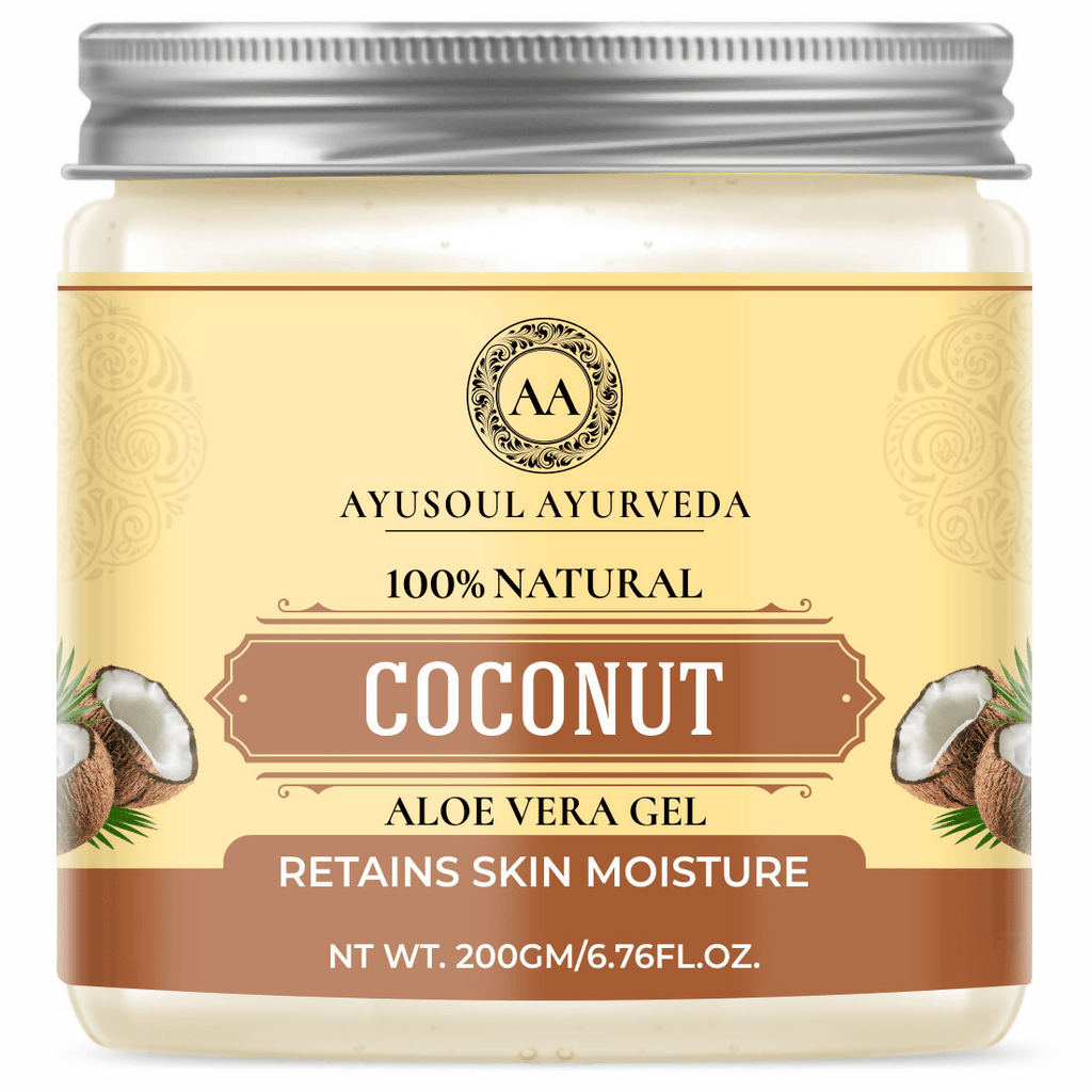 Ayusoul Ayurveda Coconut Aloe Vera Gel For Face & Body Skin Treatment | Grocsy
