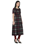 Kanoor Women's Multicolour Frock Style Round Neck Kurti | Grocsy