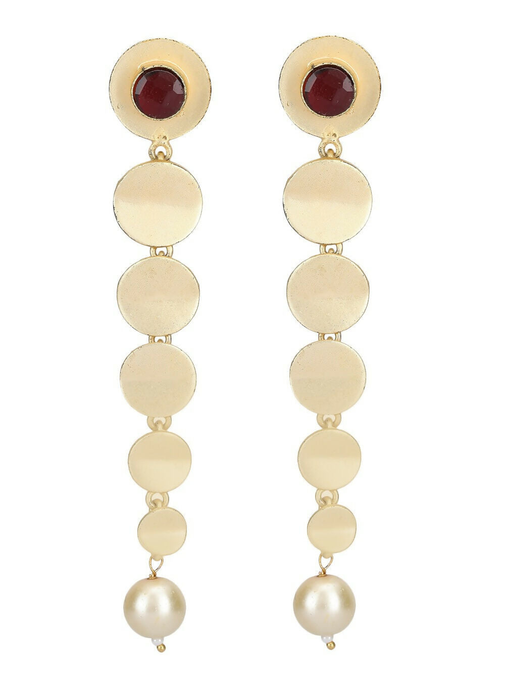 Joban Fashion Women Long Pattern Matte Gold Earrings | Grocsy