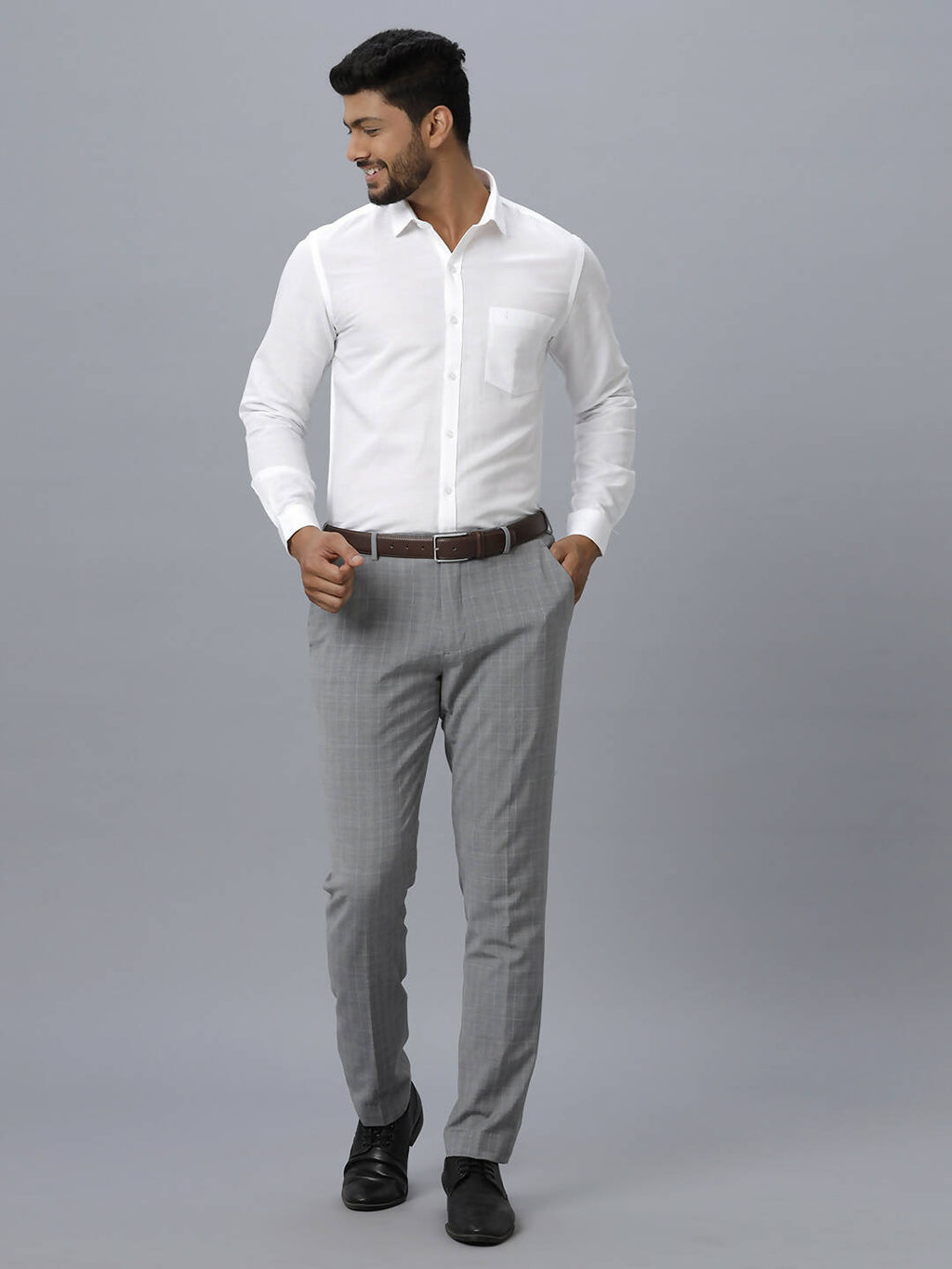 Ramraj Cotton Mens Full Sleeve Formal 100 % Cotton White Shirt | Grocsy