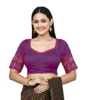 Joban Fashion Women's Purple Embroidered Stitched Blouse | Grocsy