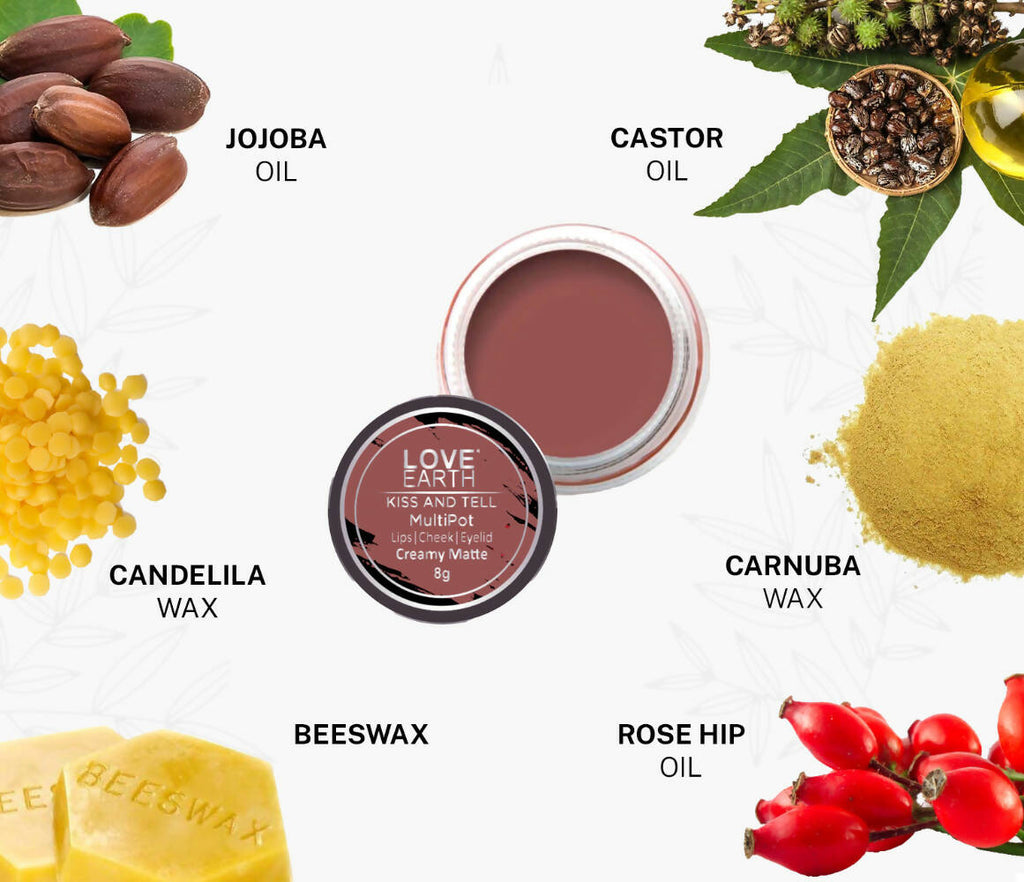 Love Earth Lip Tint & Cheek Tint Multipot-Kiss & Tell | Grocsy
