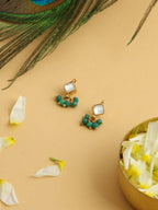 Ruby Raang Diamond Pearl Dangling Earrings | Grocsy