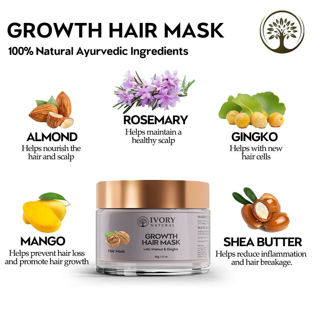 Ivory Natural Growth Hair Mask For Thicker Long And Healthier Hair | Grocsy