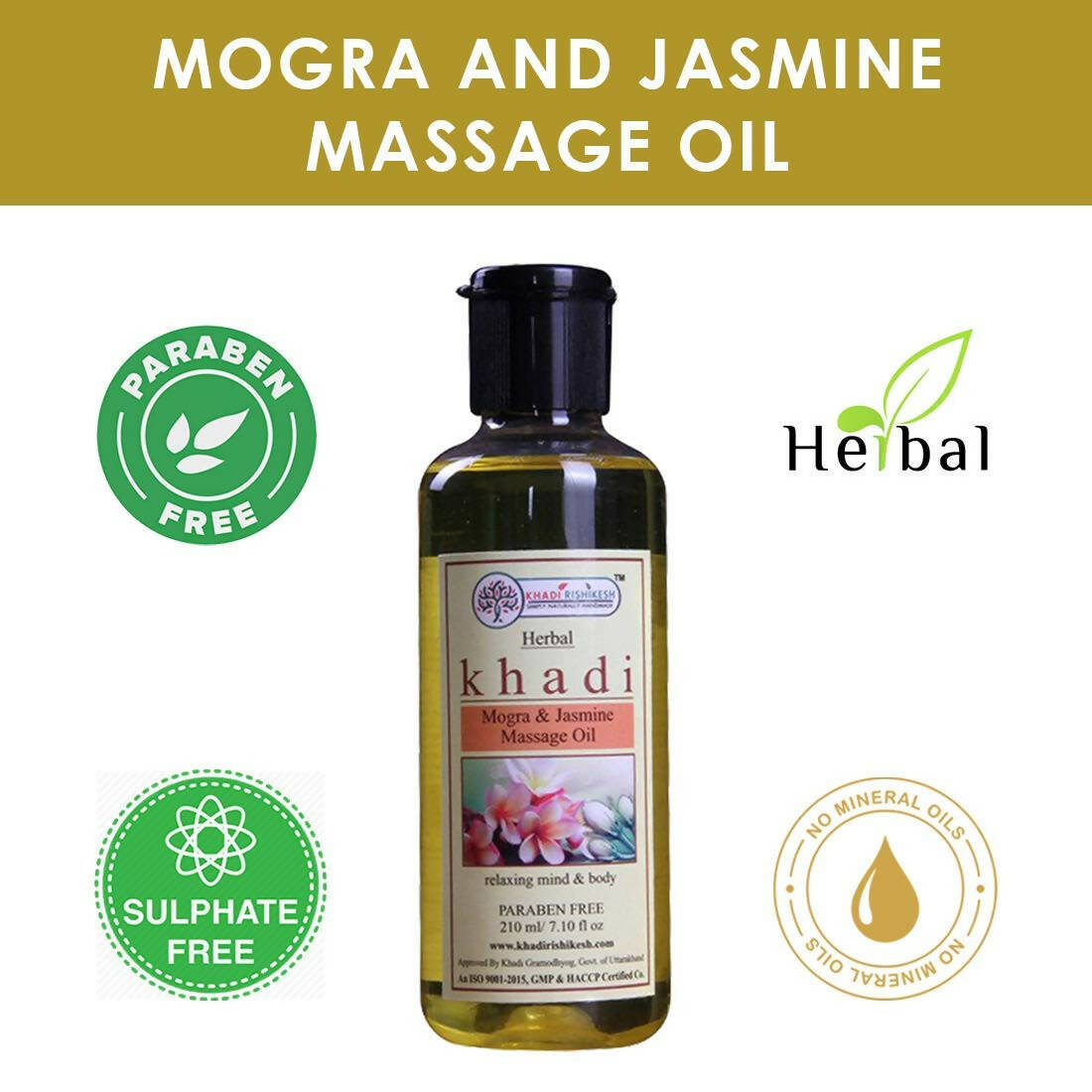 Khadi Rishikesh Herbal Mogra & Jasmine Massage Oil | Grocsy