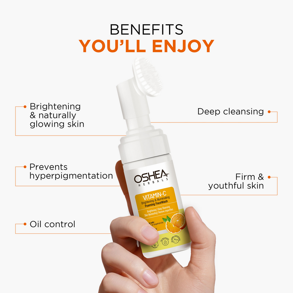Oshea Herbals Brightening & Illuminating Foaming Face Wash | Grocsy
