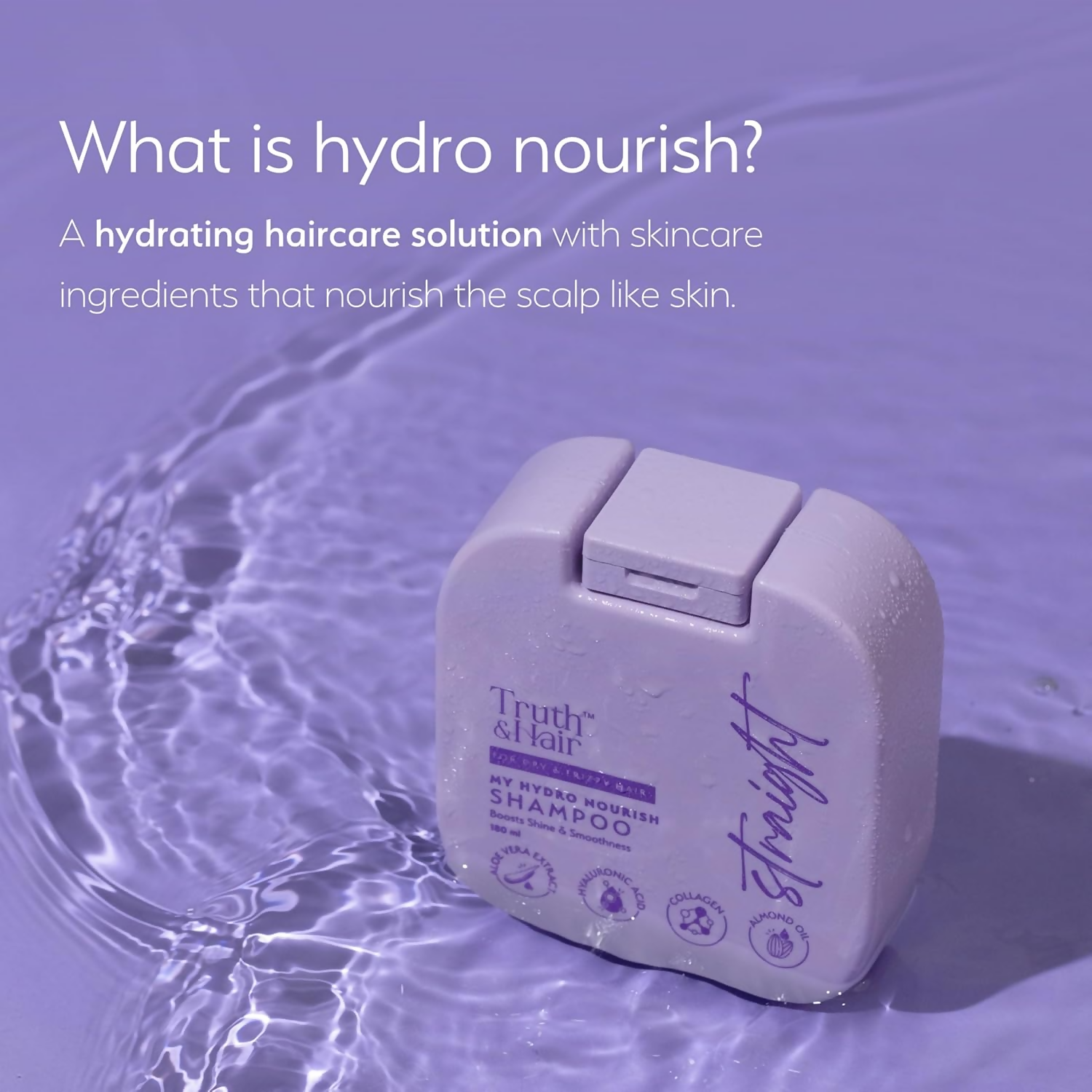 Truth & Hair Hydro Nourish Shampoo For Straight Hair With Sweet Almond Oil | Grocsy