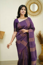 Partywear Designer Purple Banarasi Silk Fancy Saree - Starwalk | Grocsy