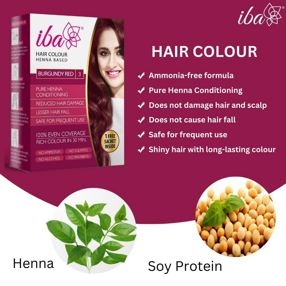 Iba Hair Color - Burgundy Red | Grocsy