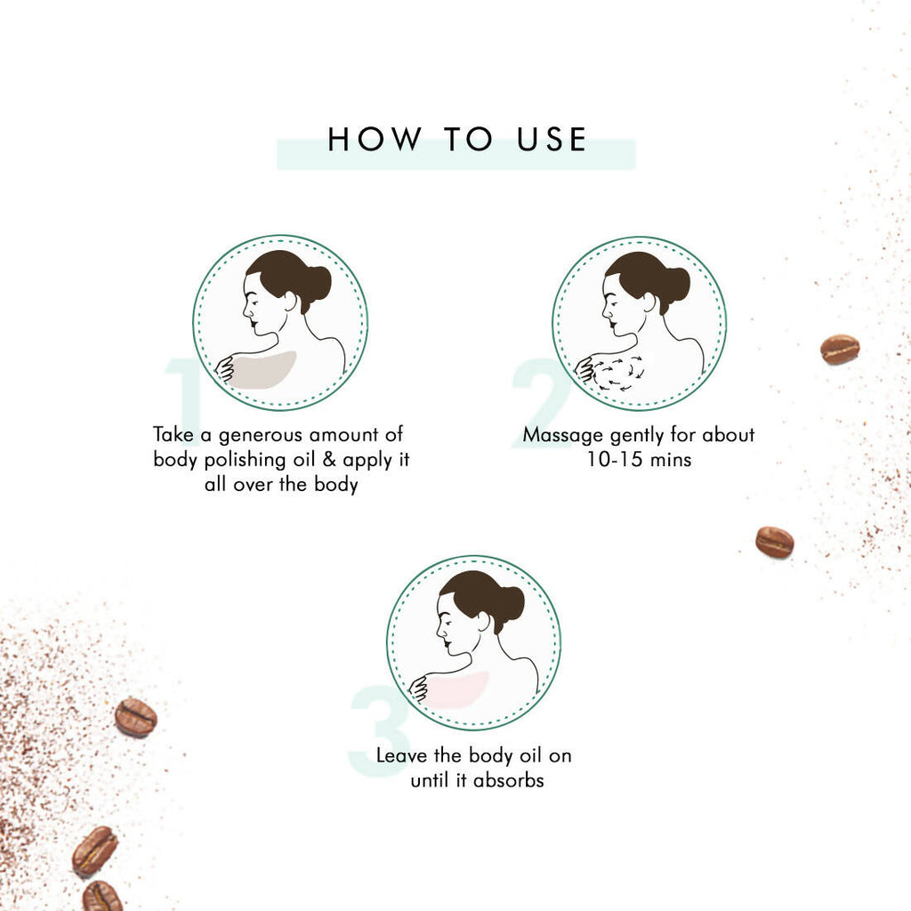 mCaffeine Raw Coffee Body Polishing Oil | Grocsy