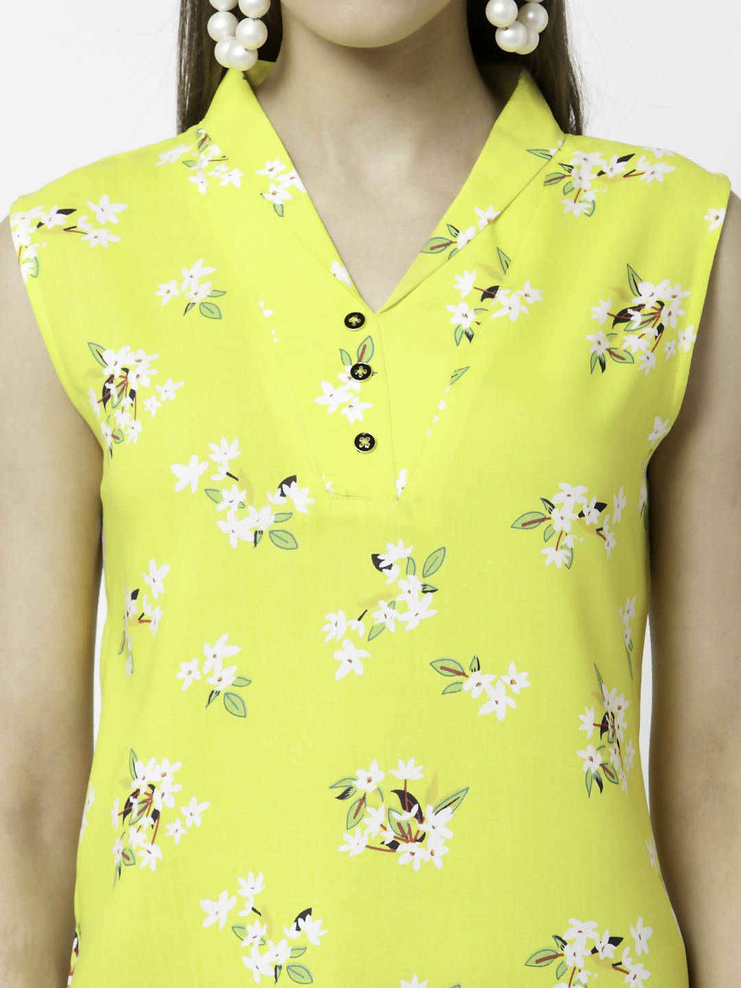 Myshka Printed Sleeveless V-Neck Casual Cotton Top For Women | Grocsy