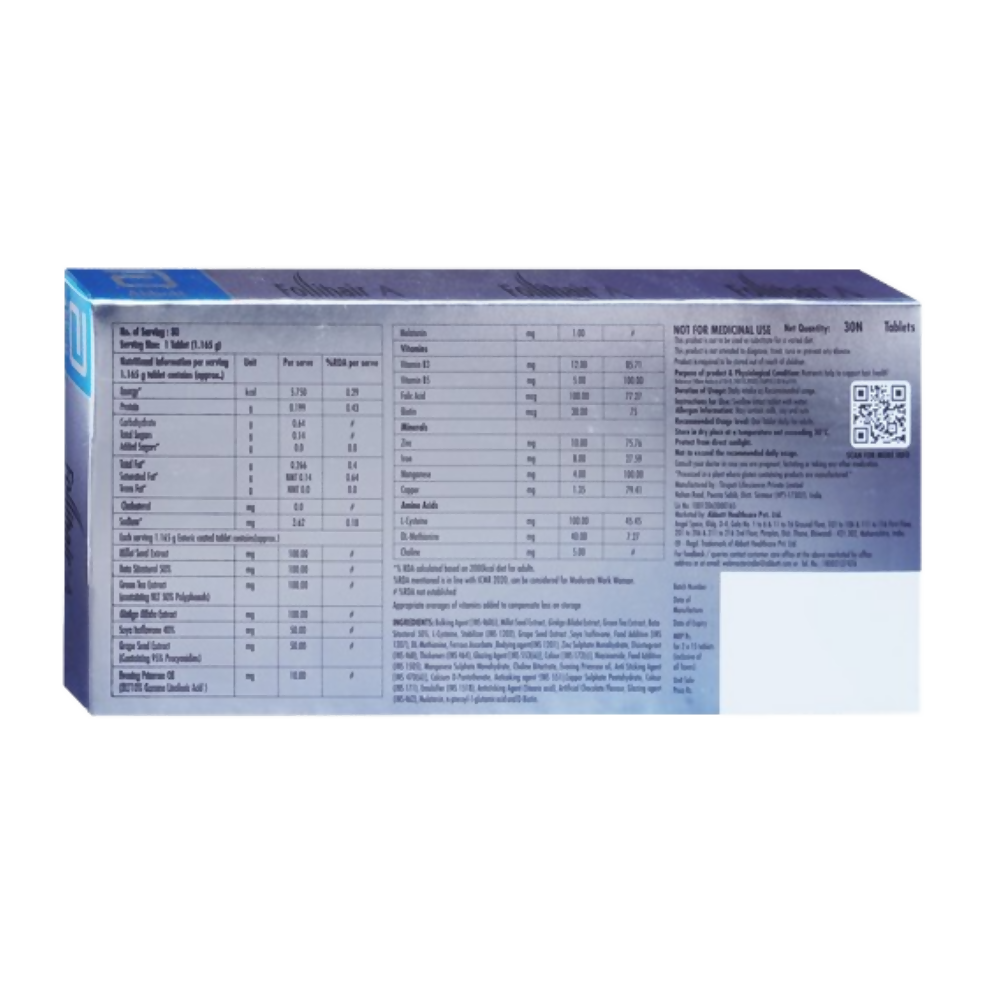 Follihair A Tablets Gluten Free | Grocsy