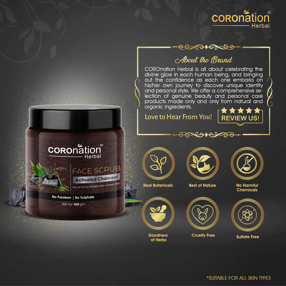 Coronation Herbal Activated Charcoal Face Scrub | Grocsy