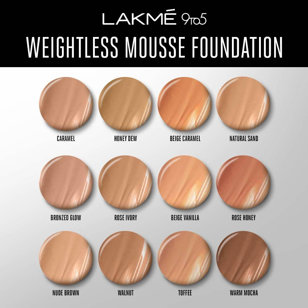 Lakme 9To5 Weightless Mousse Foundation - Walnut | Grocsy