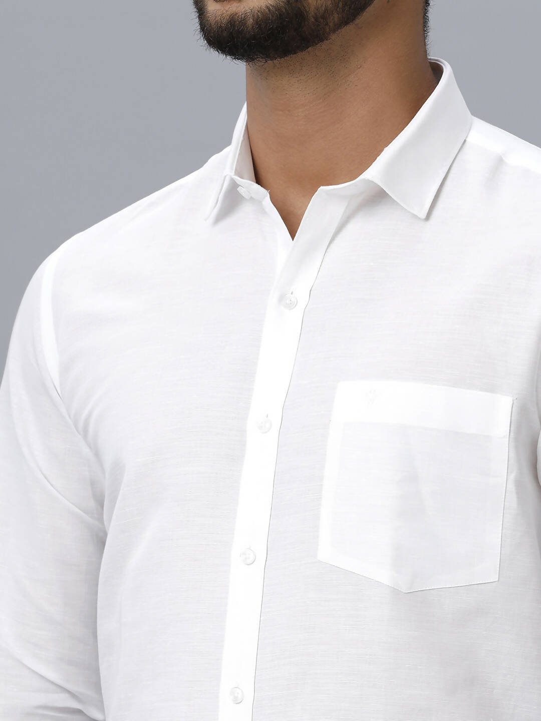 Ramraj Cotton Mens Full Sleeve Formal 100 % Cotton White Shirt | Grocsy