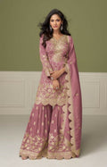Anaita Peach Real Shimmer Readymade Suit with Embroidery & Real Mirror Work | Grocsy