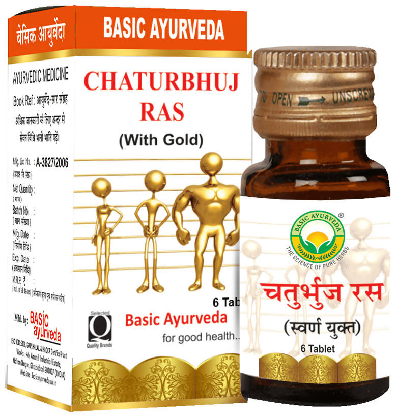 Basic Ayurveda Chaturbhuj Ras (with Gold) Tablet | Grocsy