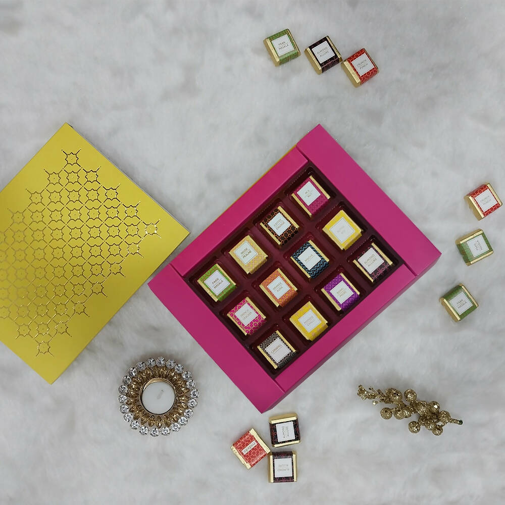 Dibha Ruchoks Assorted Chocolate Gift Pack (12 Assorted Chocolates) | Grocsy