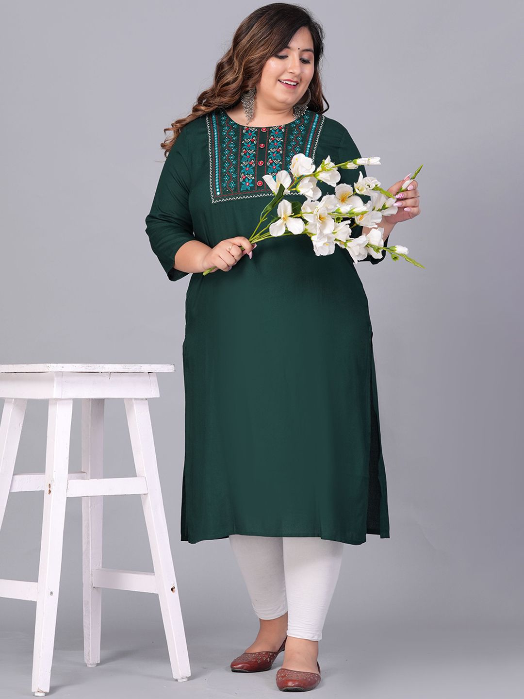 Sztori Women Yoke Design Thread Work Kurta | Grocsy